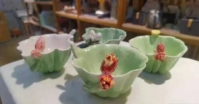 <strong>Jinan Tianqiao Coupe de poterie en forme de feuille de lotus</strong>